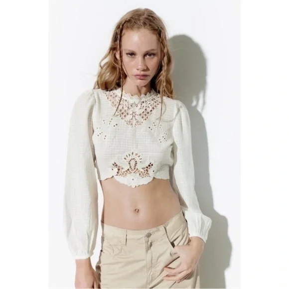 NWT Zara Embroidered Top - Picture 6 of 6